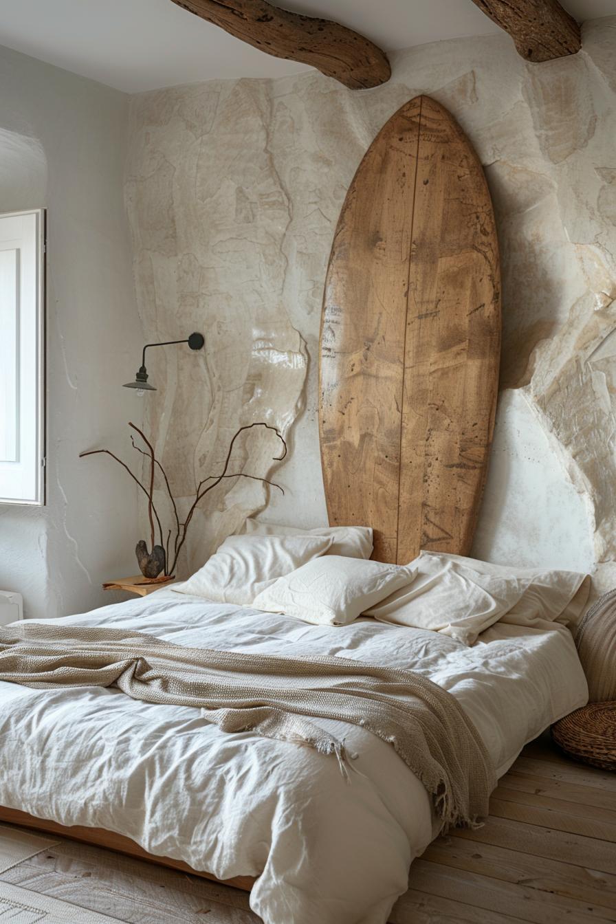 23 Trendy Boho Coastal Bedroom Ideas that you will love 40 14. Surfboard Decor Inspiration-0