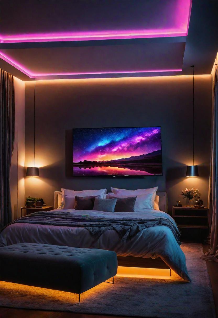 Glow Up Your Bedroom: 33 Chic and Cozy LED Aesthetic Ideas 14 12. TV Backlight: Cinematic LED Ambience-0