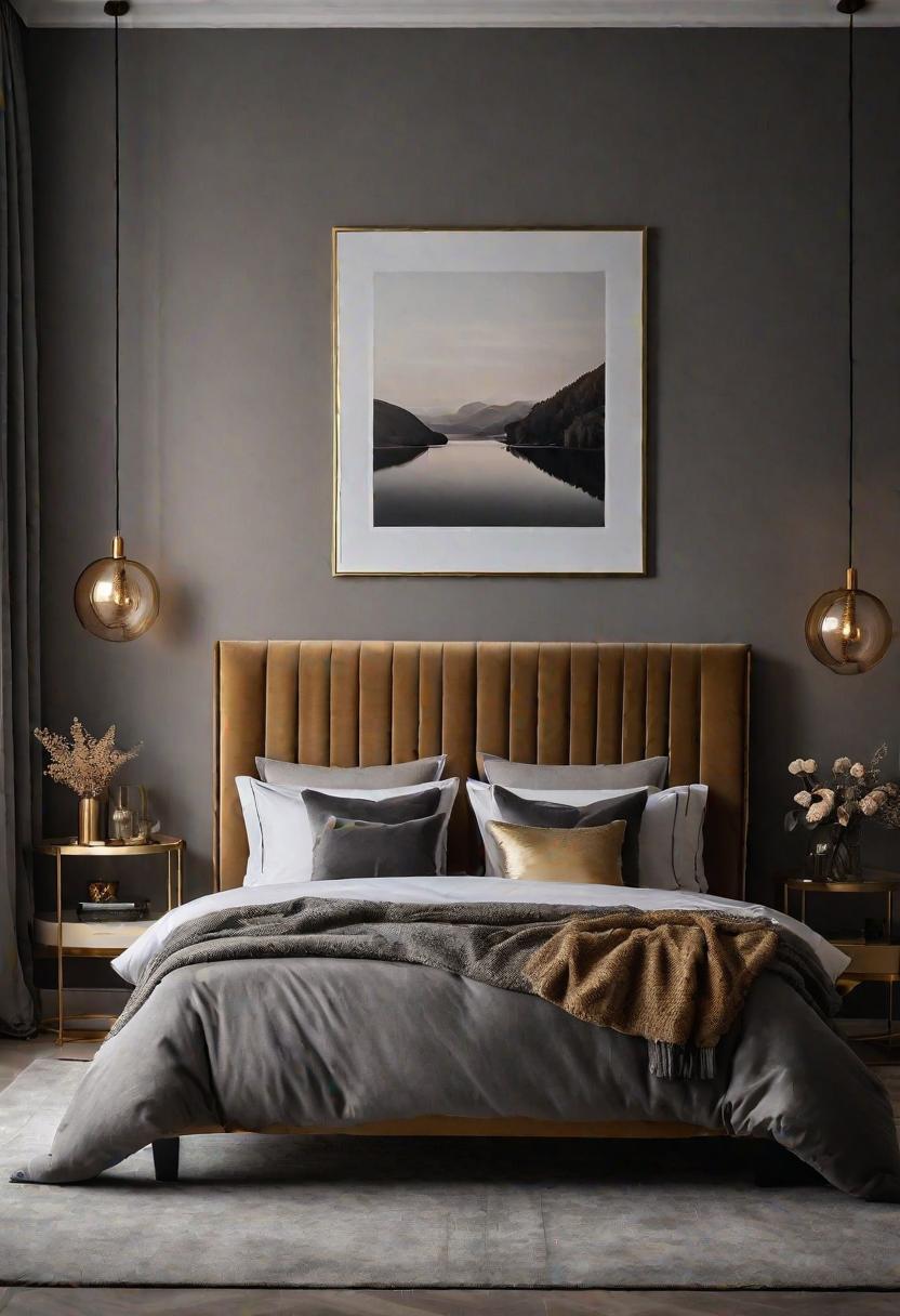 47 Stunning Grey Bedroom Ideas for An Elegant Bedroom Design 41 39. Taupe-Grey & Gold Bedroom Ideas-0