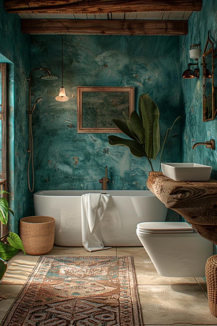 15 trendy bathroom colors for a breathtaking makeover 12 4. Teal Dream: Lively Bathroom Vibe-1