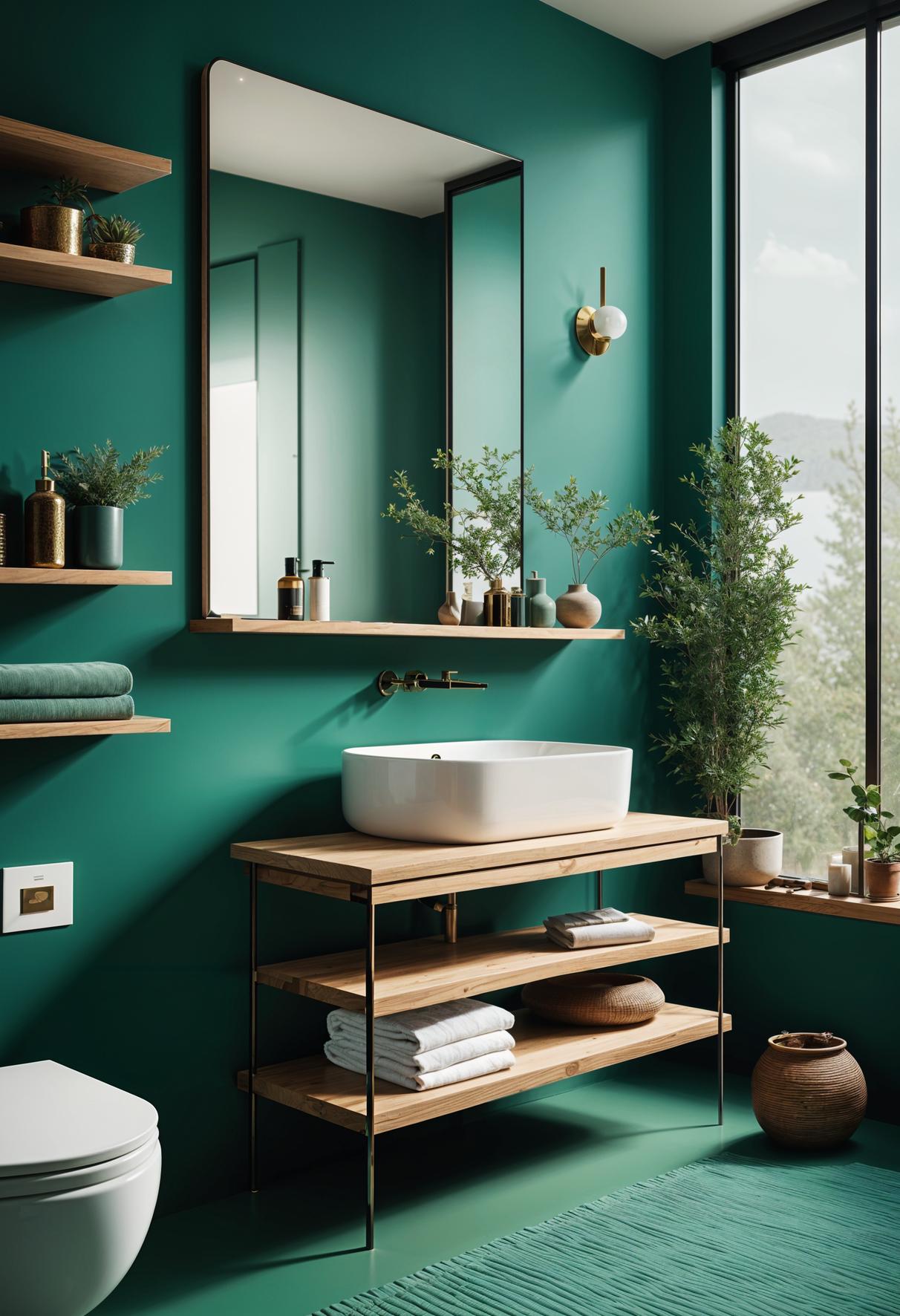 27 wunderschöne grüne Badezimmerideen für einen frischen Look 26 19. Blauende Ruhe im Badezimmerdesign-0