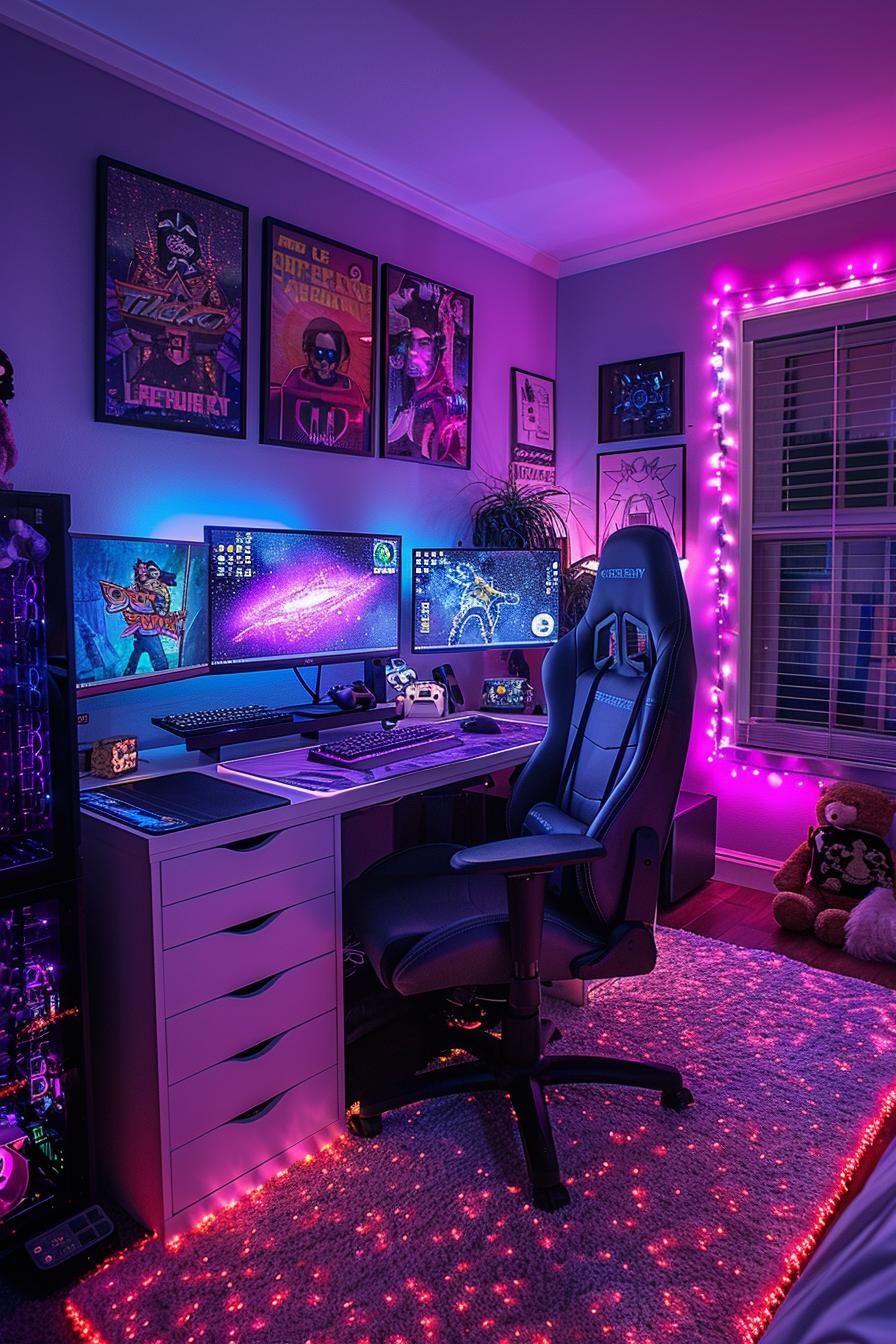 21 super sweet bedroom ideas for teenage girls 23 8. Teen gamer's led paradise-0