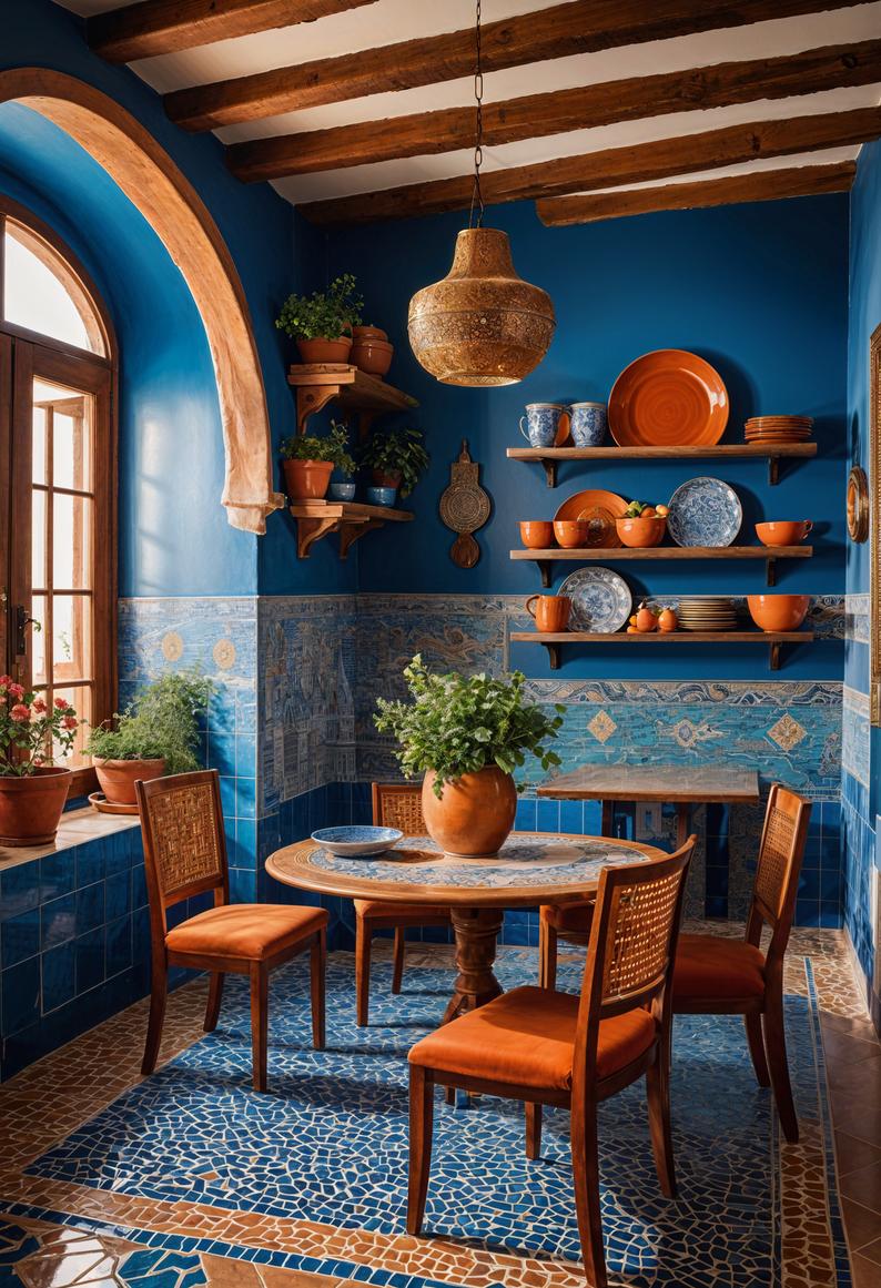 20 chic dining room ideas for copying 22 17. Terracotta and blue dining room-0