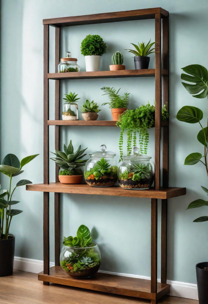 27 atemberaubende Eingangstischdekor -Ideen, um Ihren Eingangseingang zu erhöhen 34 23. Terrarium Wandschelfdekor-0