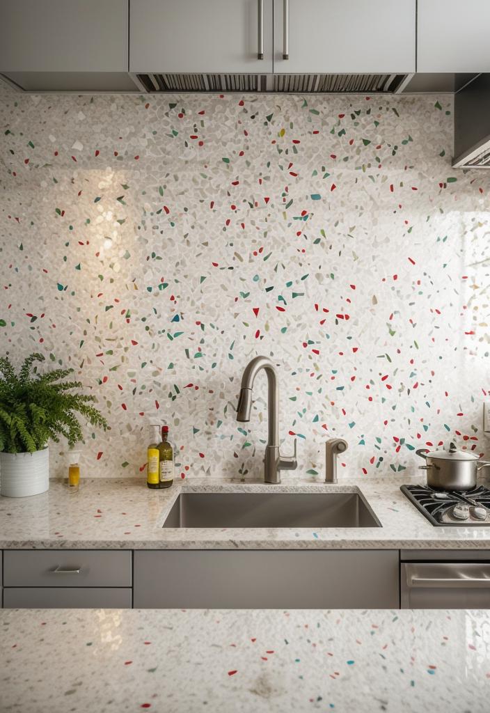 35 Stunning Kitchen Backsplash Ideas: Creative and Eye-Catching Designs 36 25. Terrazzo Backsplash Ideas-0