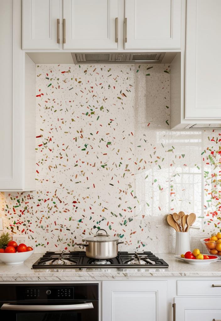 35 Stunning Kitchen Backsplash Ideas: Creative and Eye-Catching Designs 37 25. Terrazzo Backsplash Ideas-1