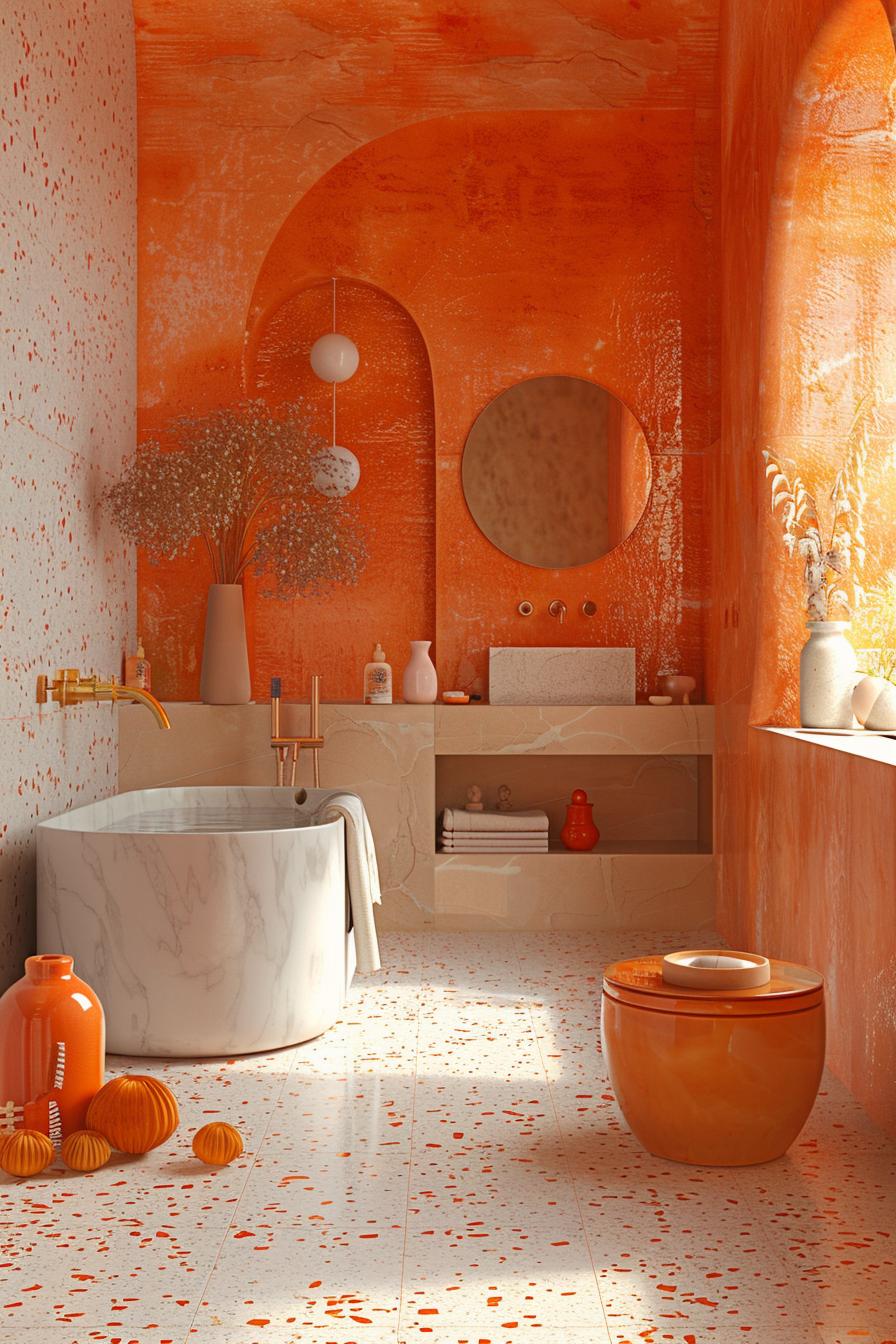 15 chic mid century modern bathroom ideas for timeless elegance 18 6. Terrazzo design harmony: worktops & accessories-0