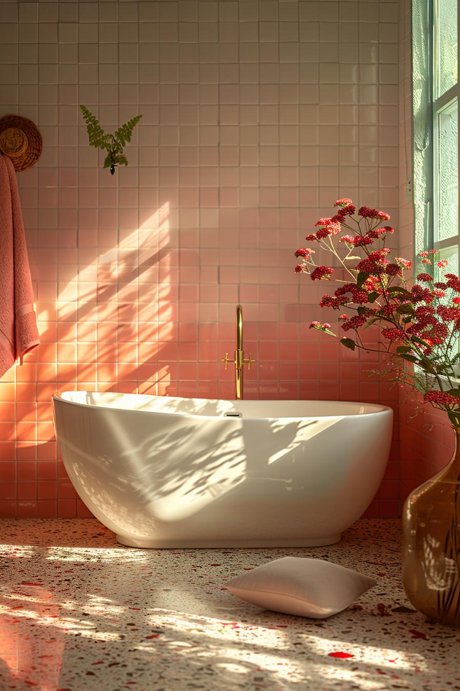 15 chic mid century modern bathroom ideas for timeless elegance 19 6. Terrazzo design harmony: worktops & accessories-1