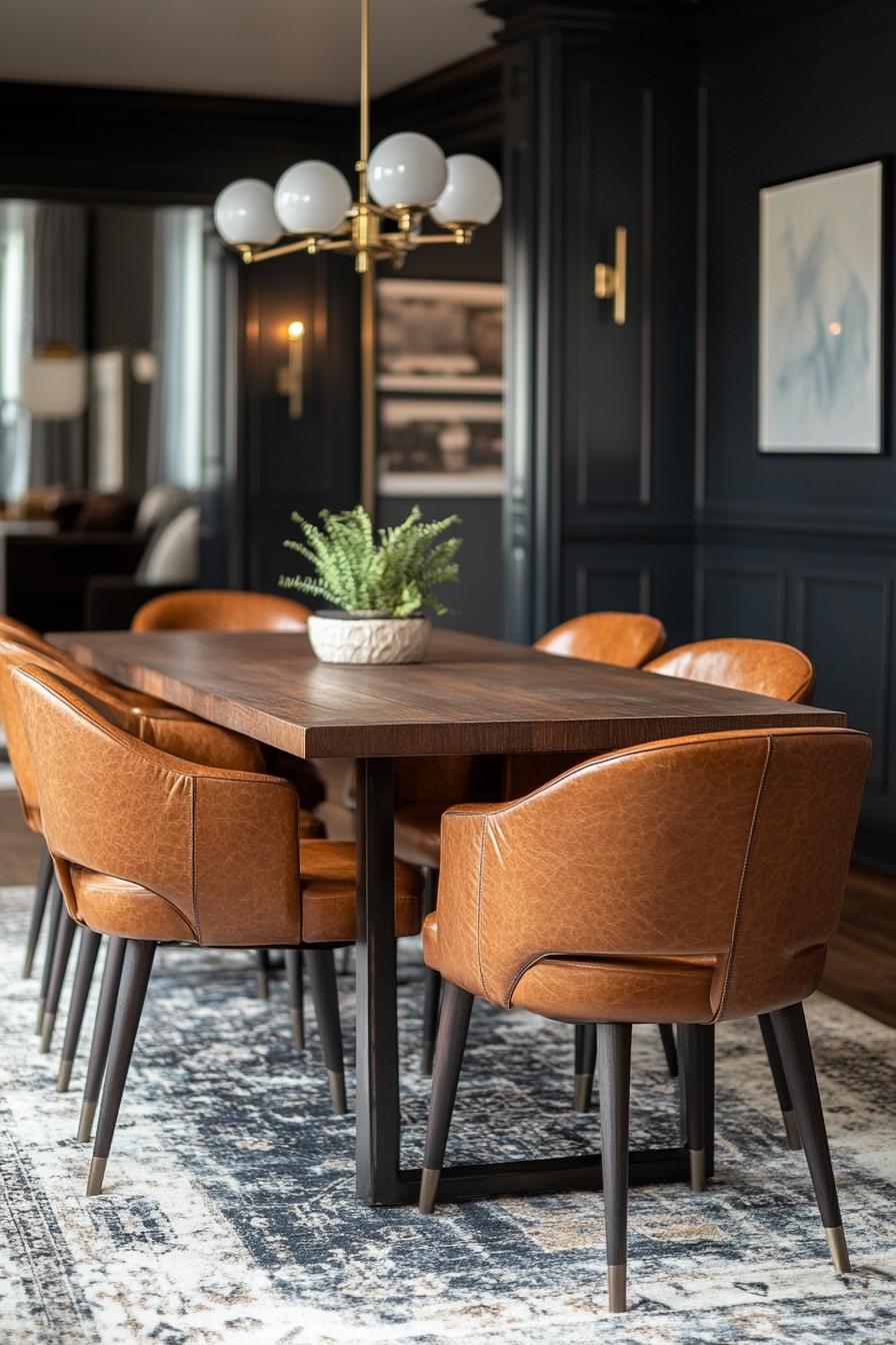 23 breathtaking modern dining tables from the middle of the century, which they worship 42 16. Textural contrast to leather chairs-0