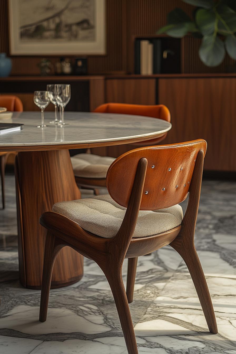 23 breathtaking modern dining tables from the middle of the century, which they worship 43 16. Textural contrast to leather chairs-1