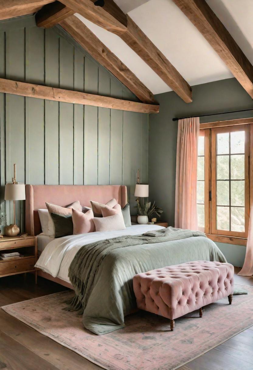 30 Chic Sage Green and Blush Bedroom Ideas 39 20. Texture-Infused Sage & Blush Decor-0