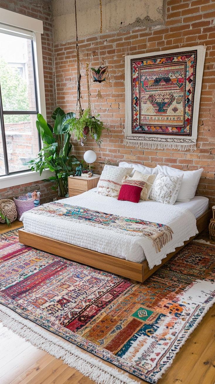 15 unique Boho bedroom -Decor ideas that you have to see 12 4. Carpet Tapisserie 0