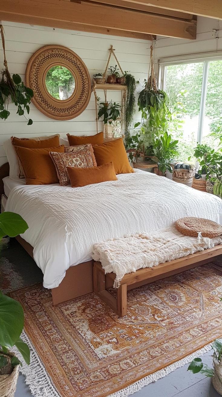 15 unique Boho bedroom -Decor ideas that you have to see 13 4 .. Textured carpet Wandteppry-1