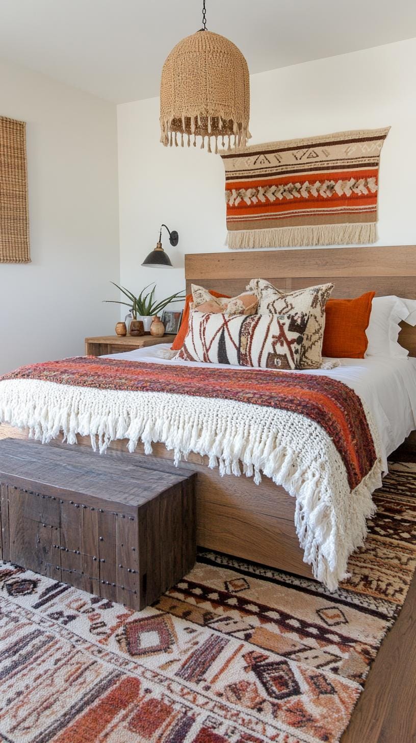 15 unique Boho bedroom -Decor ideas that you have to see 14 4 .. Textured carpet Wandteppry-2