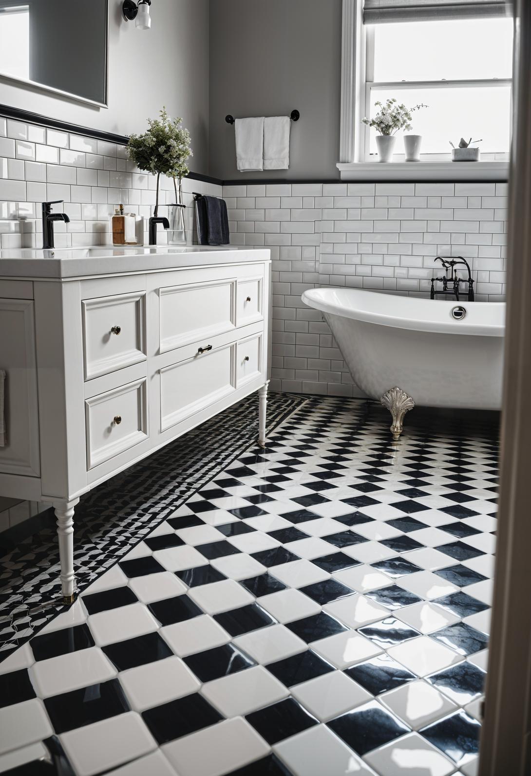 19 breathtaking black and white bathroom designs to inspire them 10 8. Timeless checkered bathroom floors-0