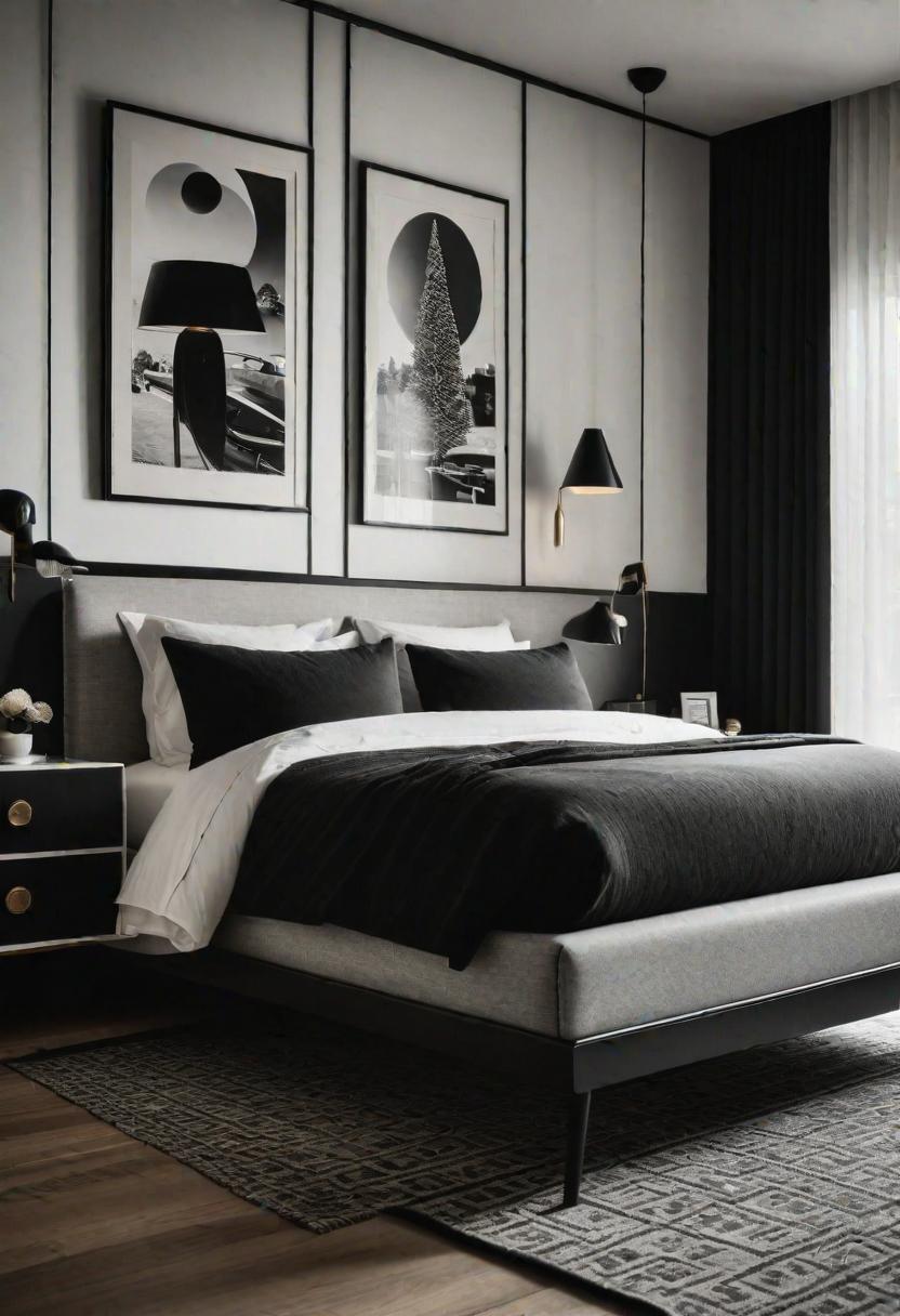 45 Black and White Bedroom Ideas for Timeless Elegance 34 32. Timeless Two-Tone Bedroom Revival-0