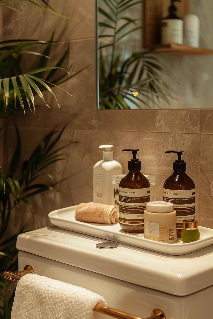 15 genius small bathroom solutions that you have to see! 17 9. Toilet container tray storage ideas-1
