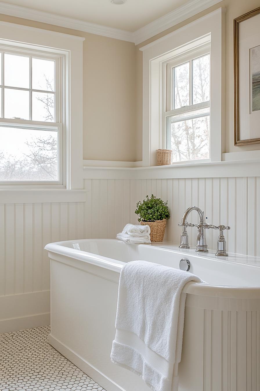 25 Genius tiny bathroom ideas for your makeover 61 23. Traditional charm with Wainscoting Walls-0