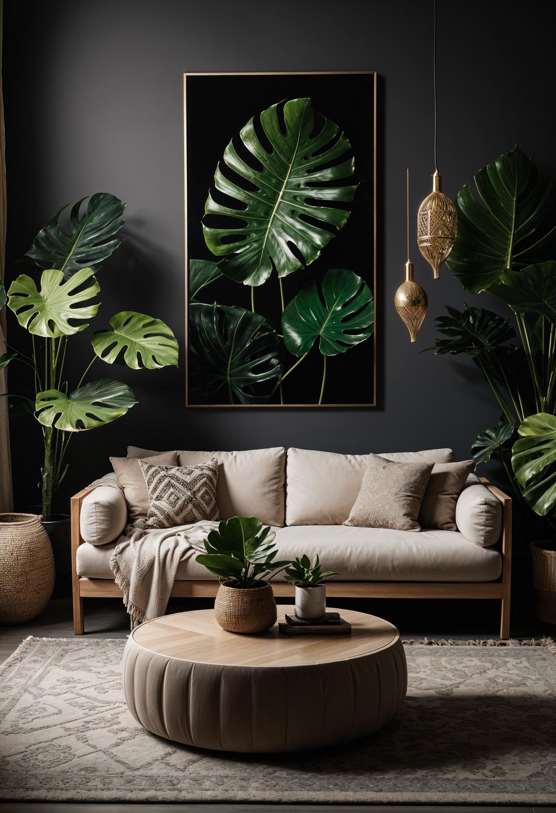 35 Gorgeous Dark Boho Living Room Inspirations 27 17. Tranquil Dark Boho Retreat-0