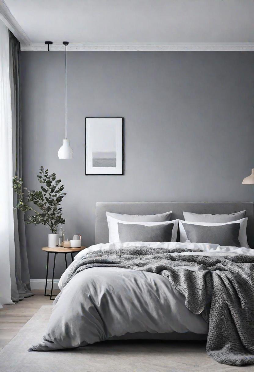 47 Stunning Grey Bedroom Ideas for An Elegant Bedroom Design 35 33. Tranquil Scandinavian Grey Bedroom-0
