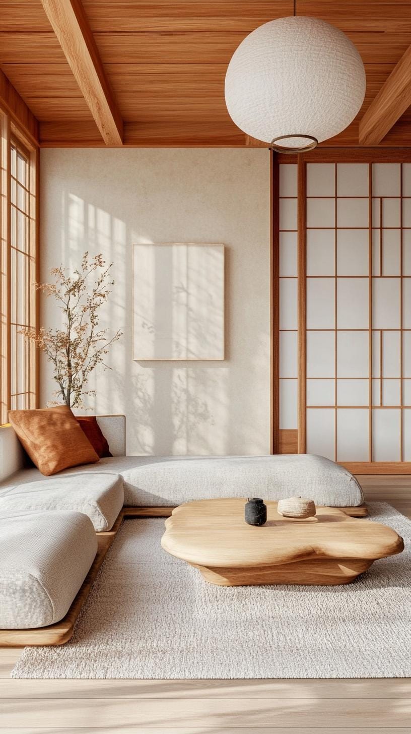 15 new Japandi living room ideas that you will love 10 4. Tranquil Sliding Shoji screen doors with Nordic Akzente-0