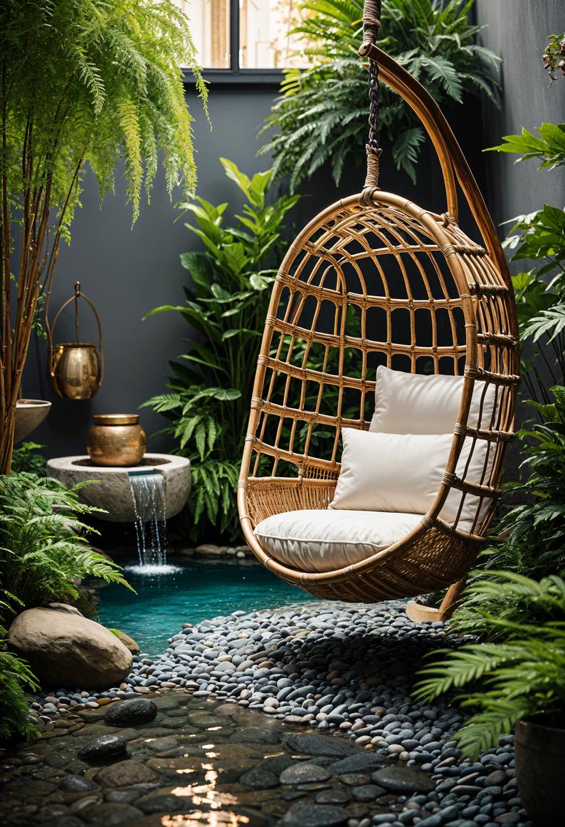 45 Chic & Modern Boho Living Room Ideas To Copy 3 1. Tranquil Zen Corner with Bamboo-0