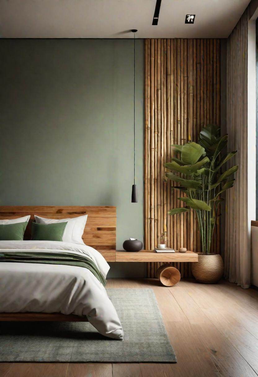 21 modern bedroom ideas for your 2025 makeover 46 14. Quiet zen with natural materials, bamboo characteristics and soothing green tones-0