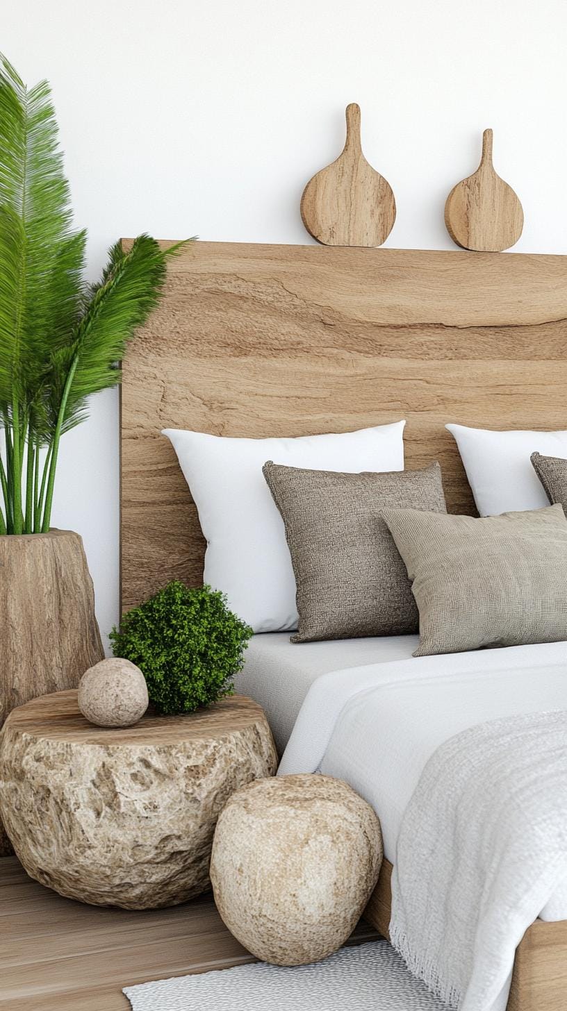 21 modern bedroom ideas for your 2025 makeover 47 14. Quiet zen with natural materials, bamboo characteristics and soothing green tones-1