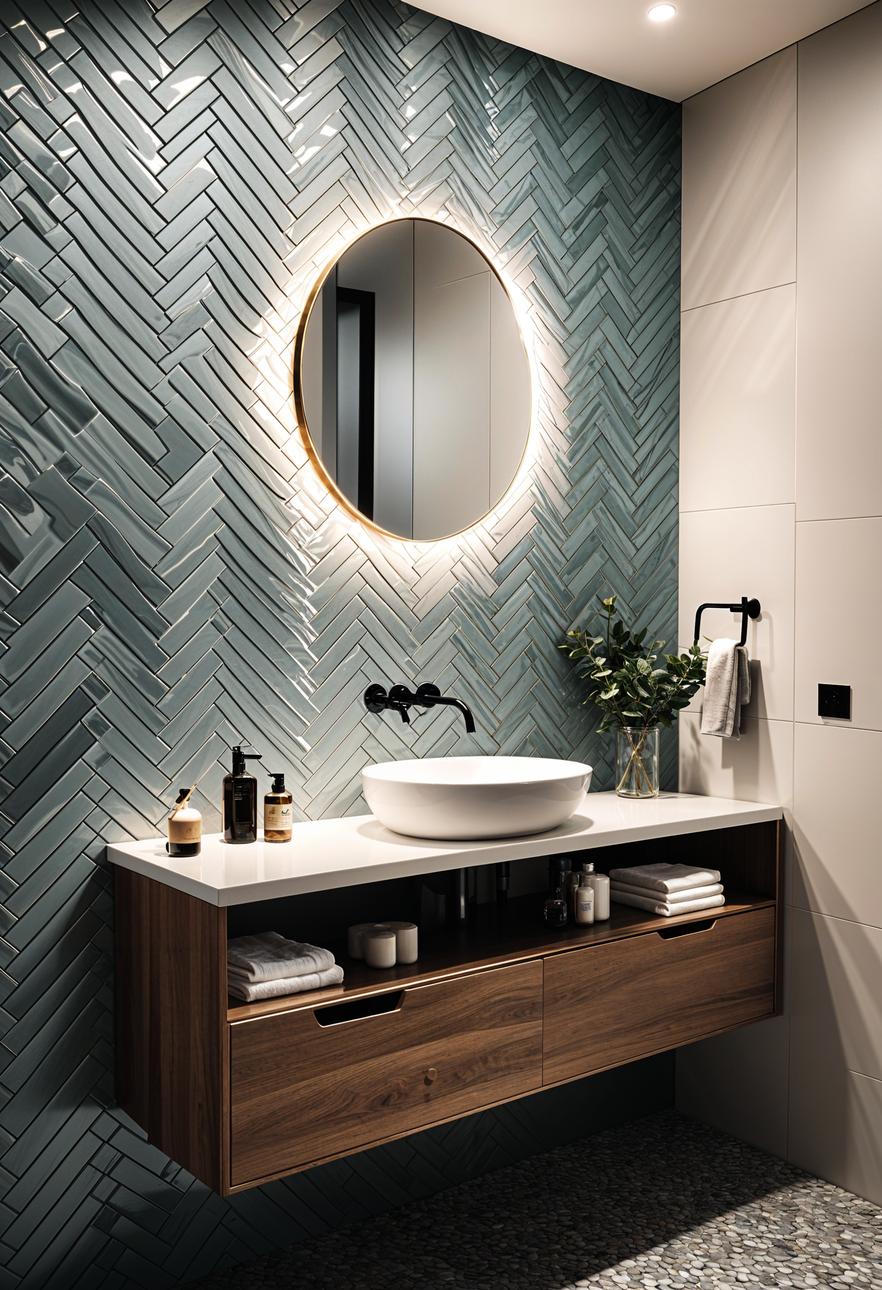 15 new bathroom design trends for 2024 and 2025 21 6. Trendy structured tile pattern-2