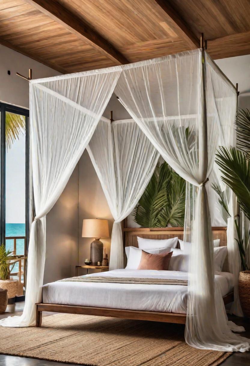 43 Relaxing Coastal Bedrooms for Breezy Retreats 41 39. Tropical Mosquito Net Solution-0