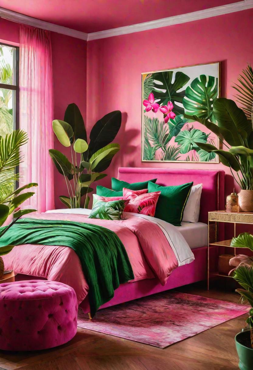 63 Luxurious Pink Bedrooms to Warm Up Your Space 64 61. Tropical Pink Bedroom Accents-0