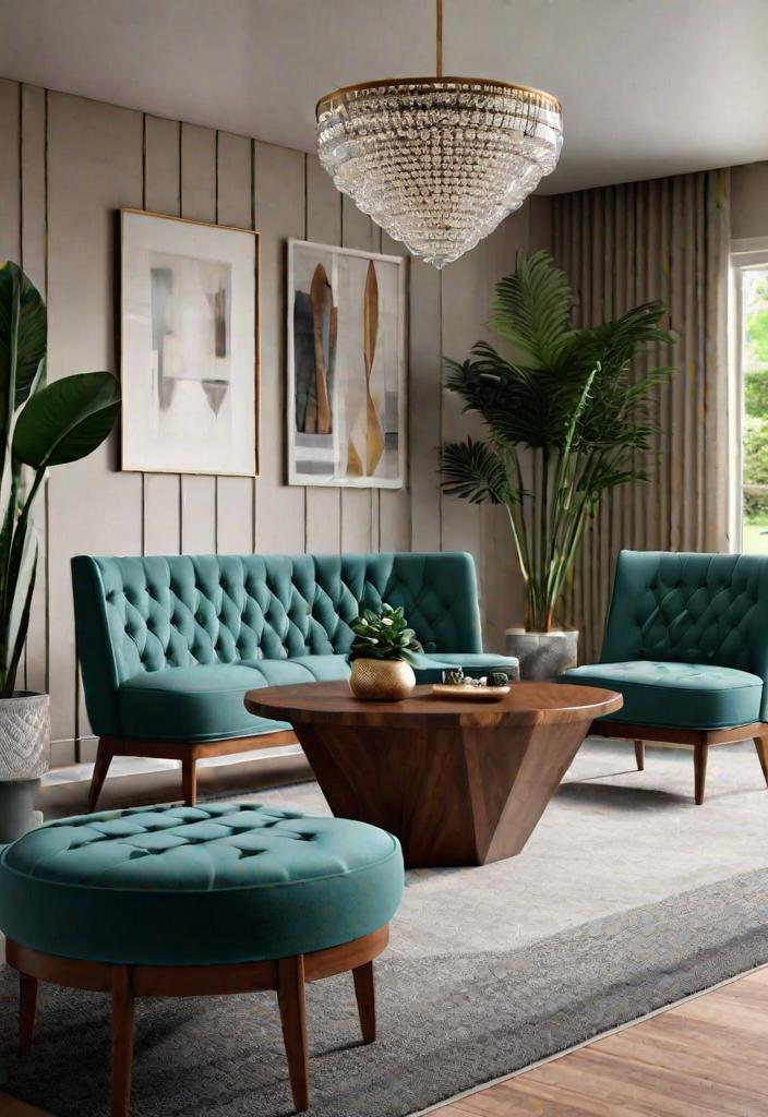 27 schöne Mitte des Jahrhunderts moderne Wohnzimmer 22 17. Tufted Bank Design-0