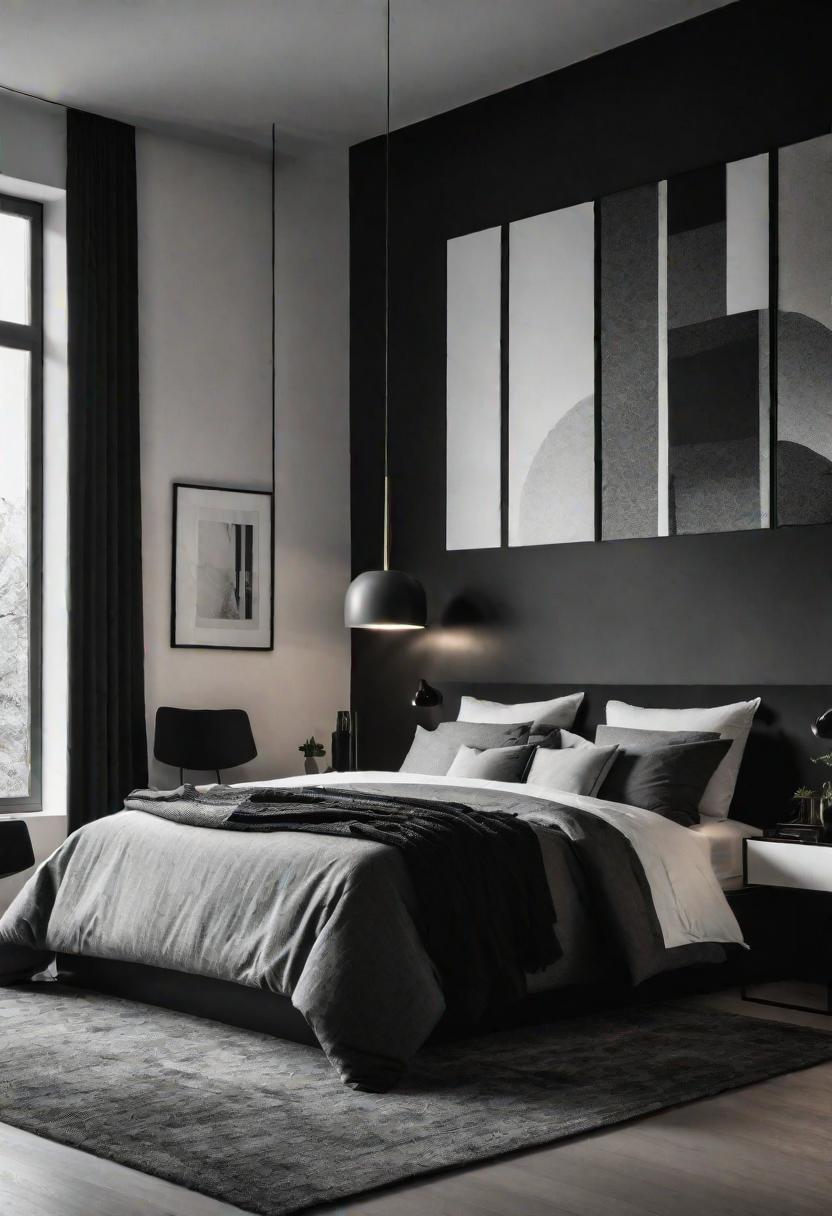 45 Black and White Bedroom Ideas for Timeless Elegance 38 36. Two-Tone Bedroom Textures-0