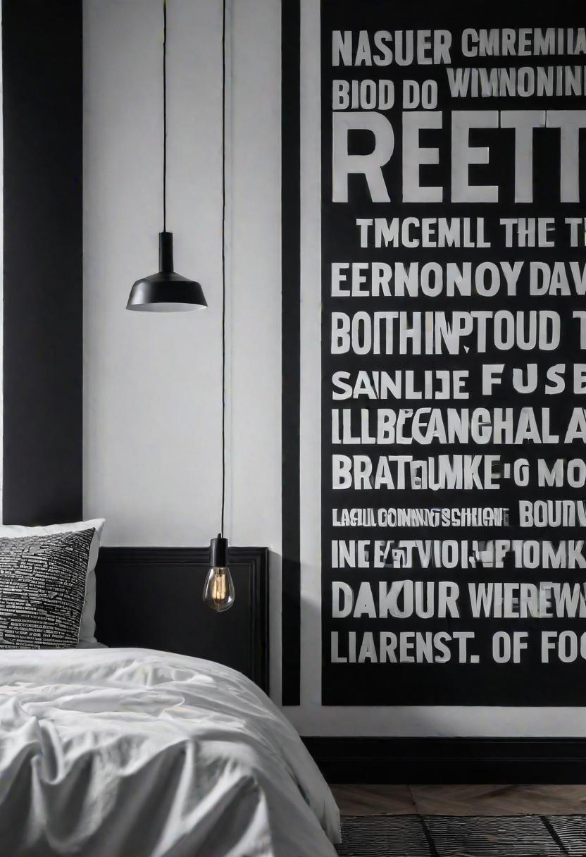 45 Black and White Bedroom Ideas for Timeless Elegance 39 37. Typography as Decor Elements-0
