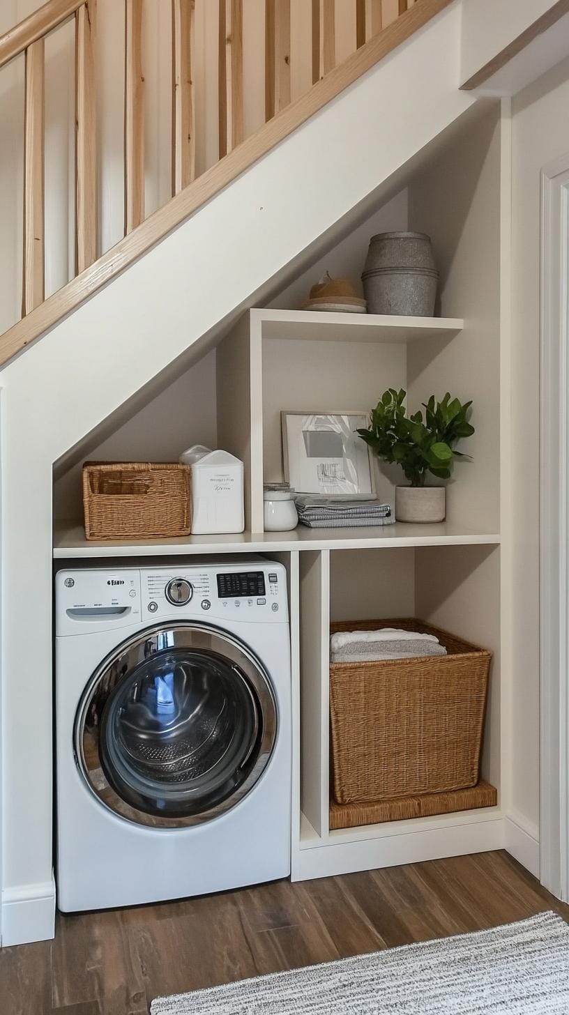 20 Genius Tiny laundry kitchen ideas: organization & stacked design 30 11. Surface washing center with custom Solution-2 memory