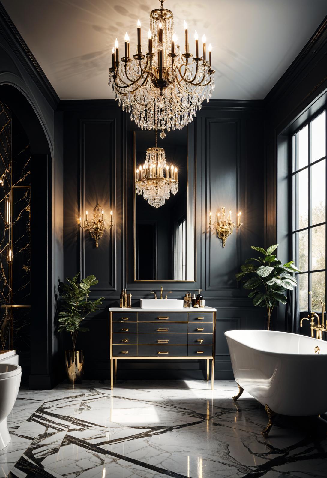 15 new bathroom design trends for 2024 and 2025 37 12. Unexpected bathroom chandelier-1