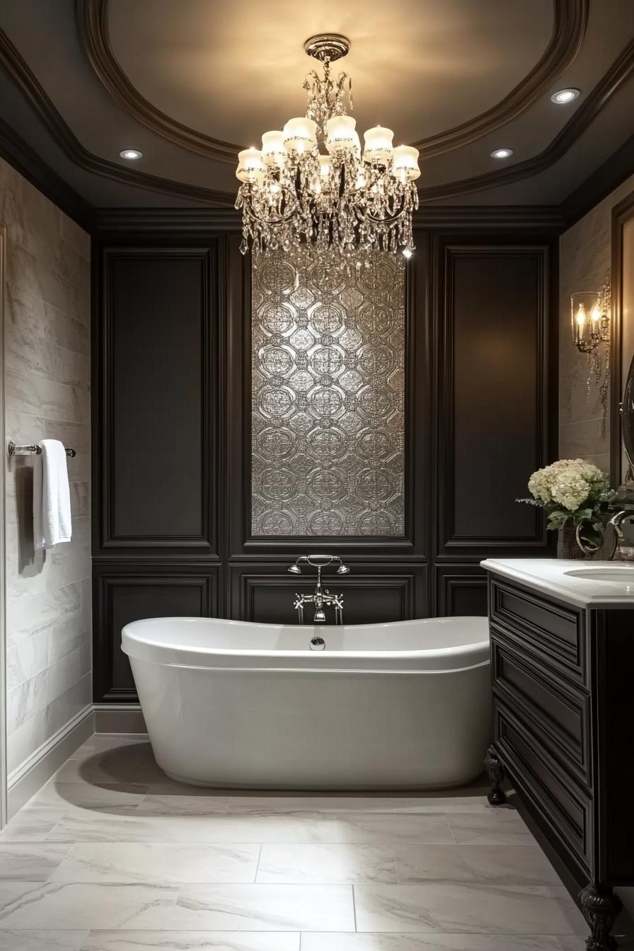 15 new bathroom design trends for 2024 and 2025 38 12. Unexpected bathroom chandelier-2