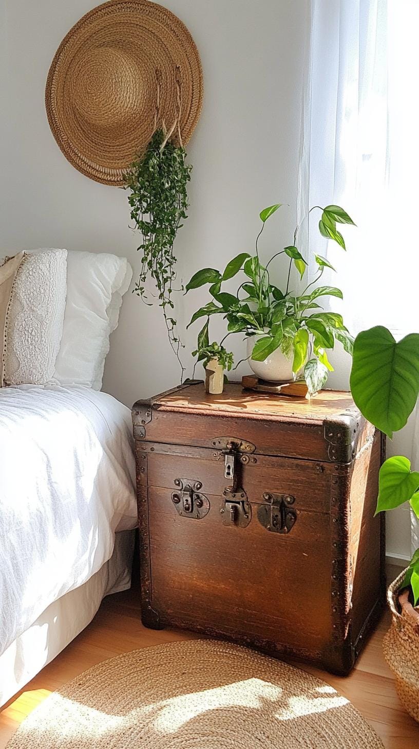 15 unique Boho bedroom -Decor ideas that you have to see 34 12. Unique Boho Bedroom Trunk table-0