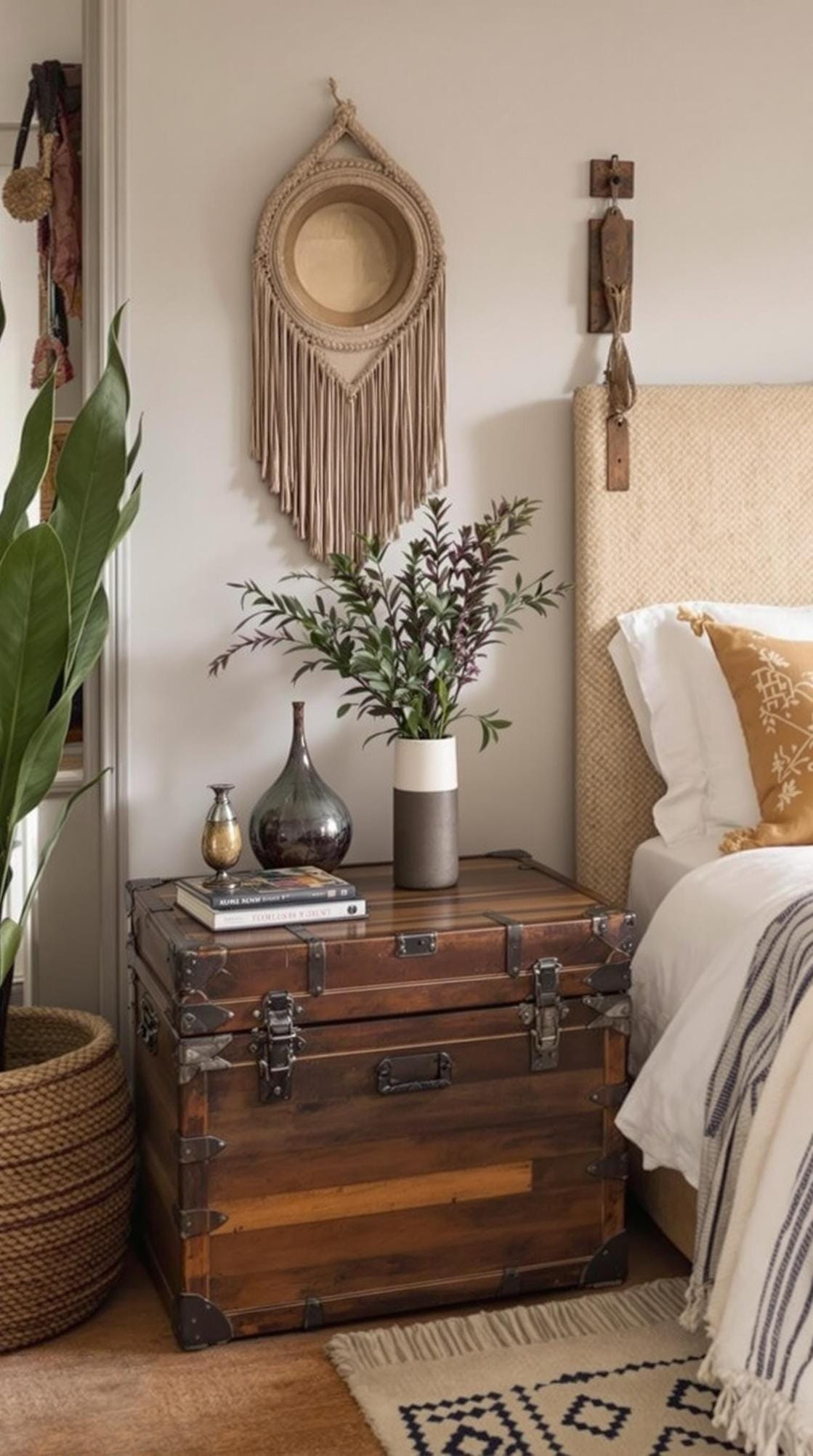 15 unique Boho bedroom -Decor ideas that you have to see 36 12. Unique Boho Bedroom Trunk table-2