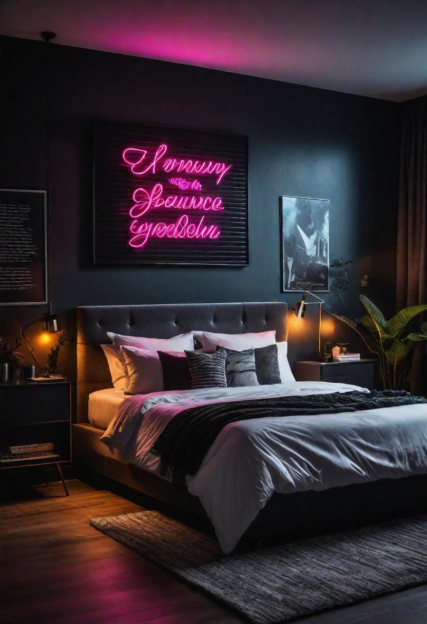 35 Stunning Bedroom Accent Walls for a Cozy Makeover 64 32. Urban Neon Accent Wall-0
