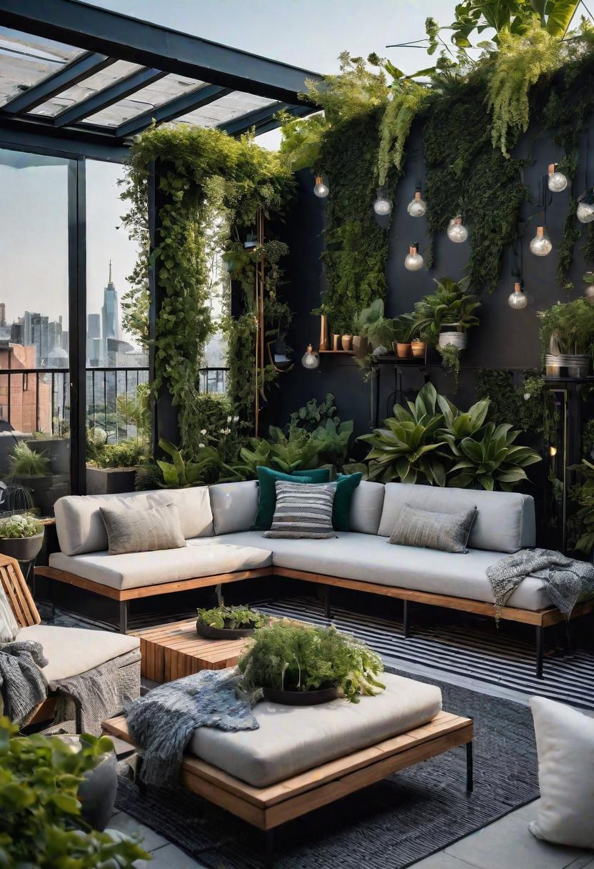 49 Modern Living Room Ideas: Create a Contemporary Haven 43 35. Urban Rooftop Garden Oasis-0
