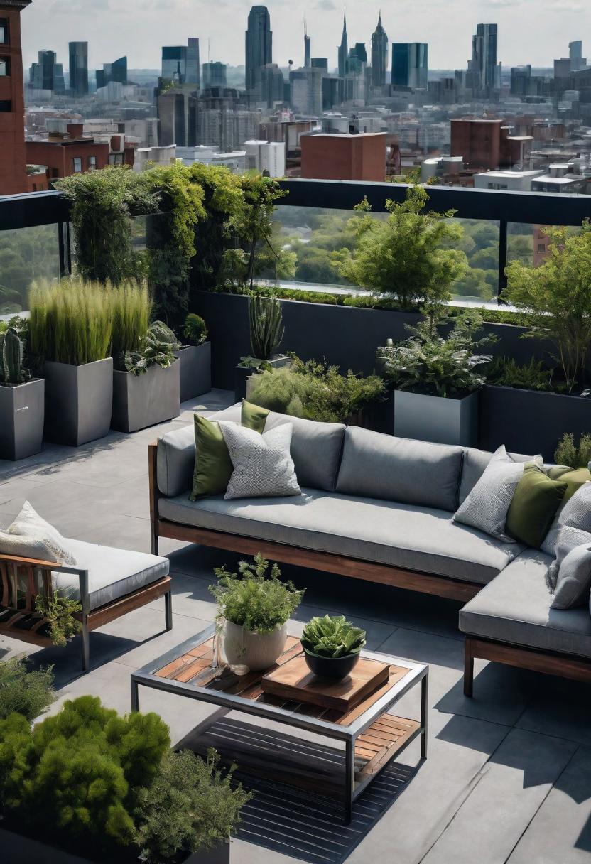 49 Modern Living Room Ideas: Create a Contemporary Haven 44 35. Urban Rooftop Garden Oasis-1