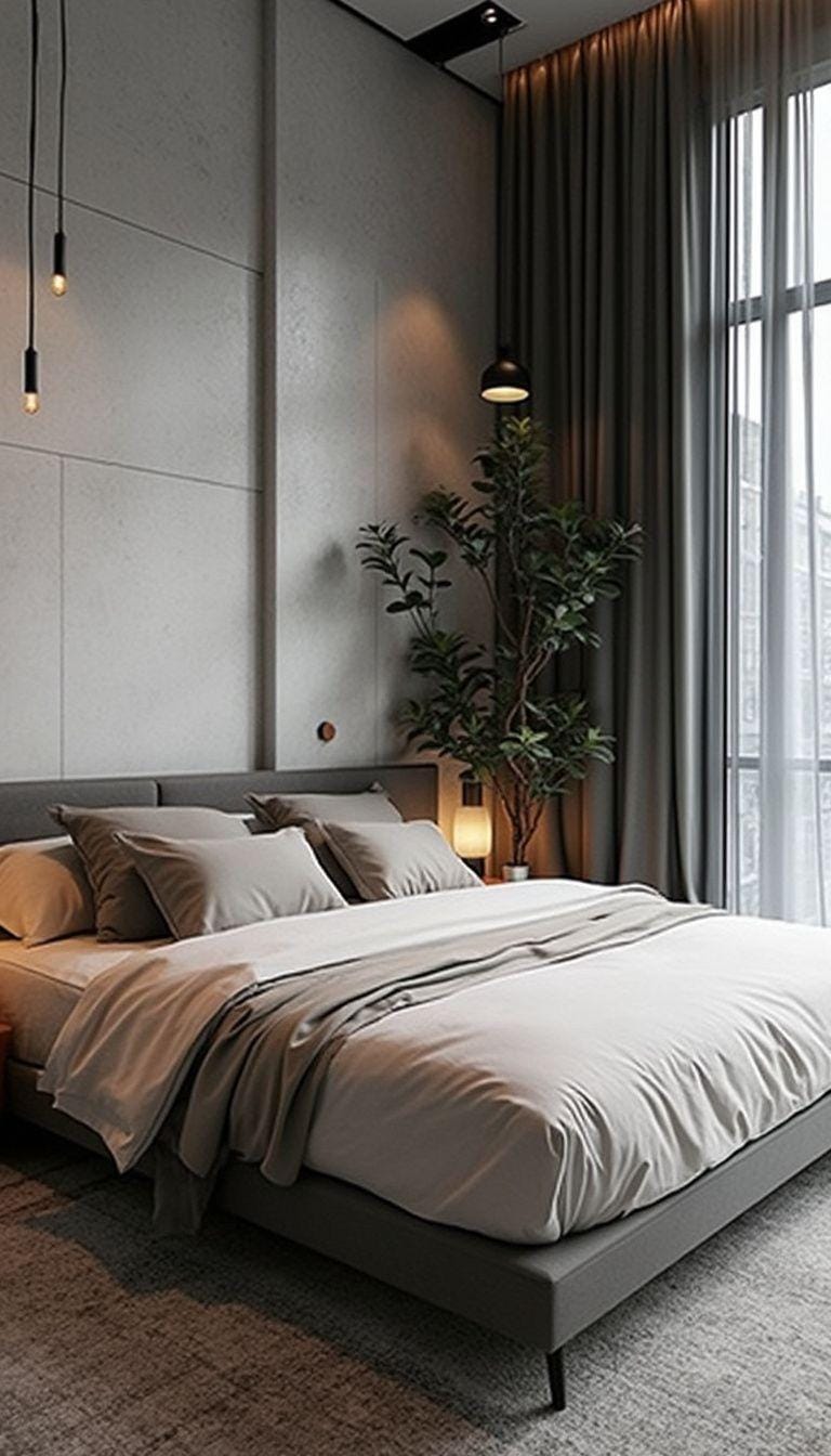 21 modern bedroom ideas for your 2025 makeover 40 12. Urban Oasis using space-efficient furniture in a contemporary loft style-0