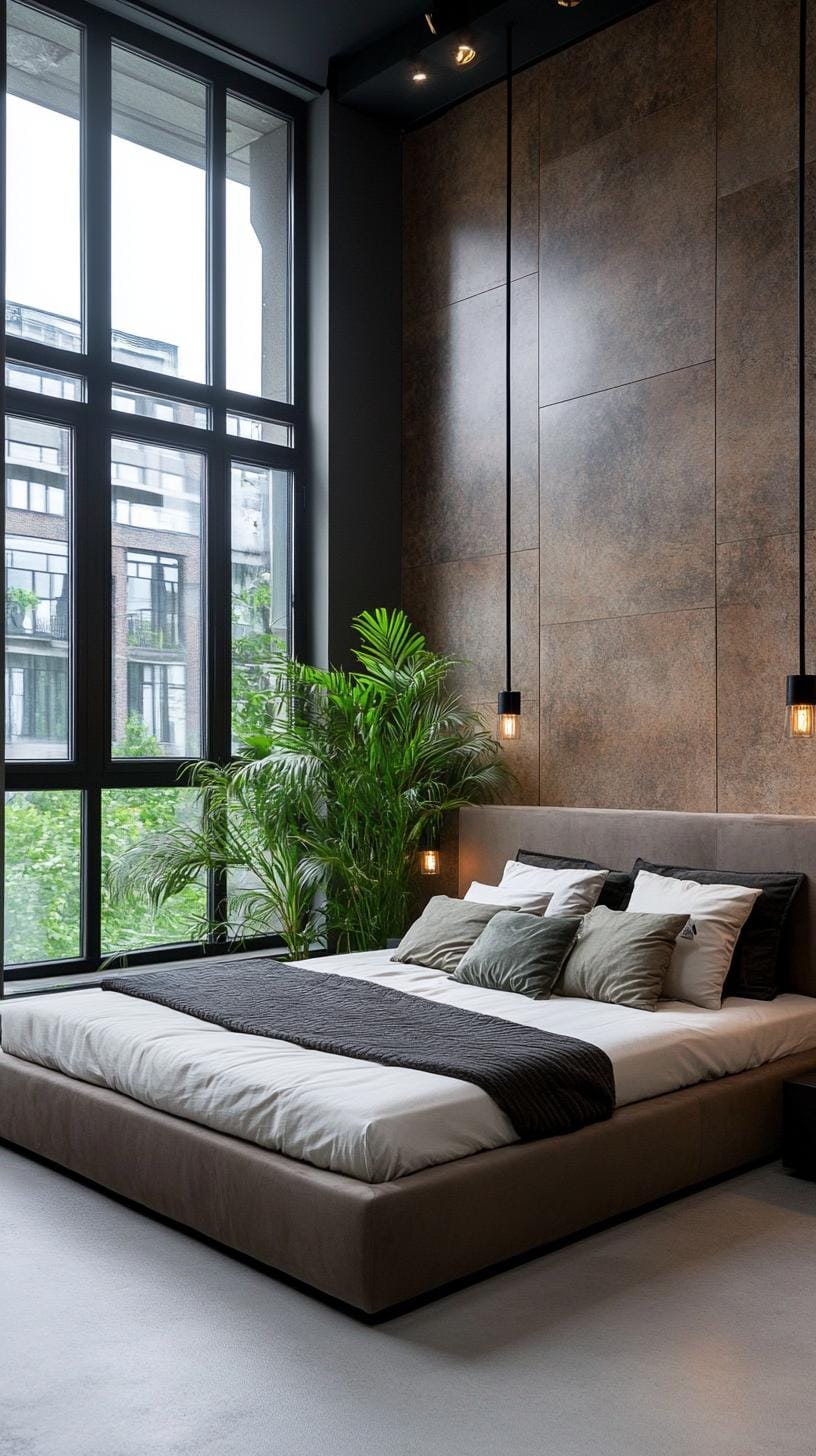 21 modern bedroom ideas for your 2025 makeover 41 12. Urban Oasis using space-efficient furniture in a contemporary loft style-1