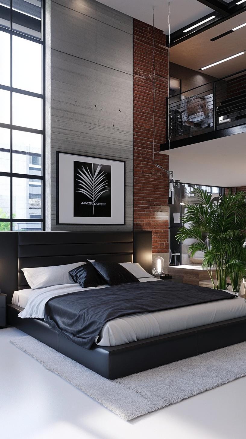 21 modern bedroom ideas for your 2025 makeover 42 12. Urban Oasis using space-efficient furniture in a contemporary loft style-2