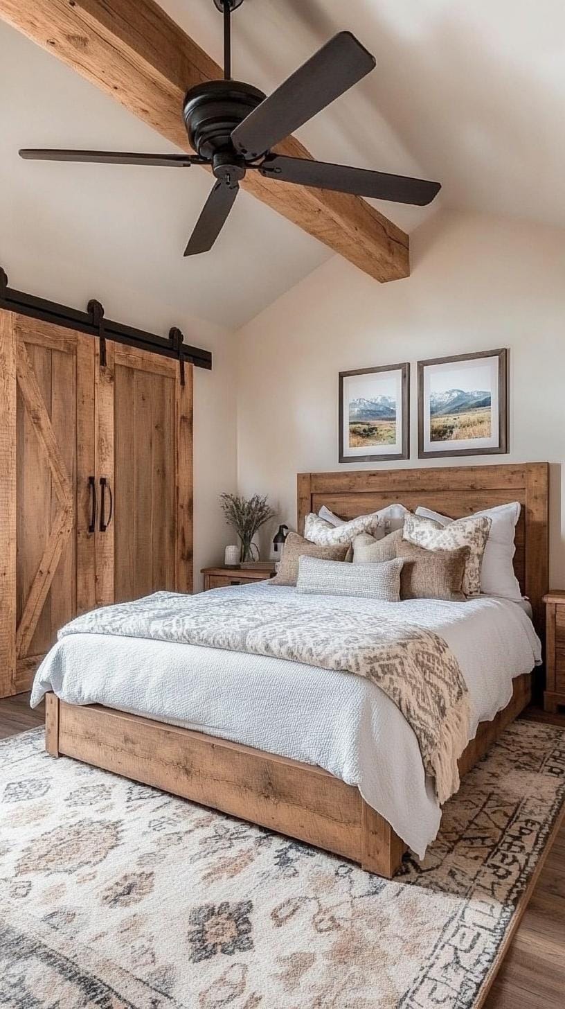 21 Breathtaking Western Boho Bedroom Ideas to inspire you 57 18. Use secluded barn doors as an interesting alternative to conventional closet doors or even as headboards 0