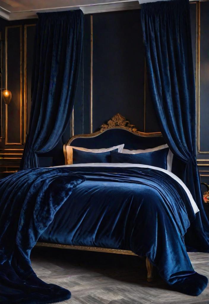 32 bezaubernde launische Schlafzimmerinspirationen 3 1. Velvet Midnight Magic-0