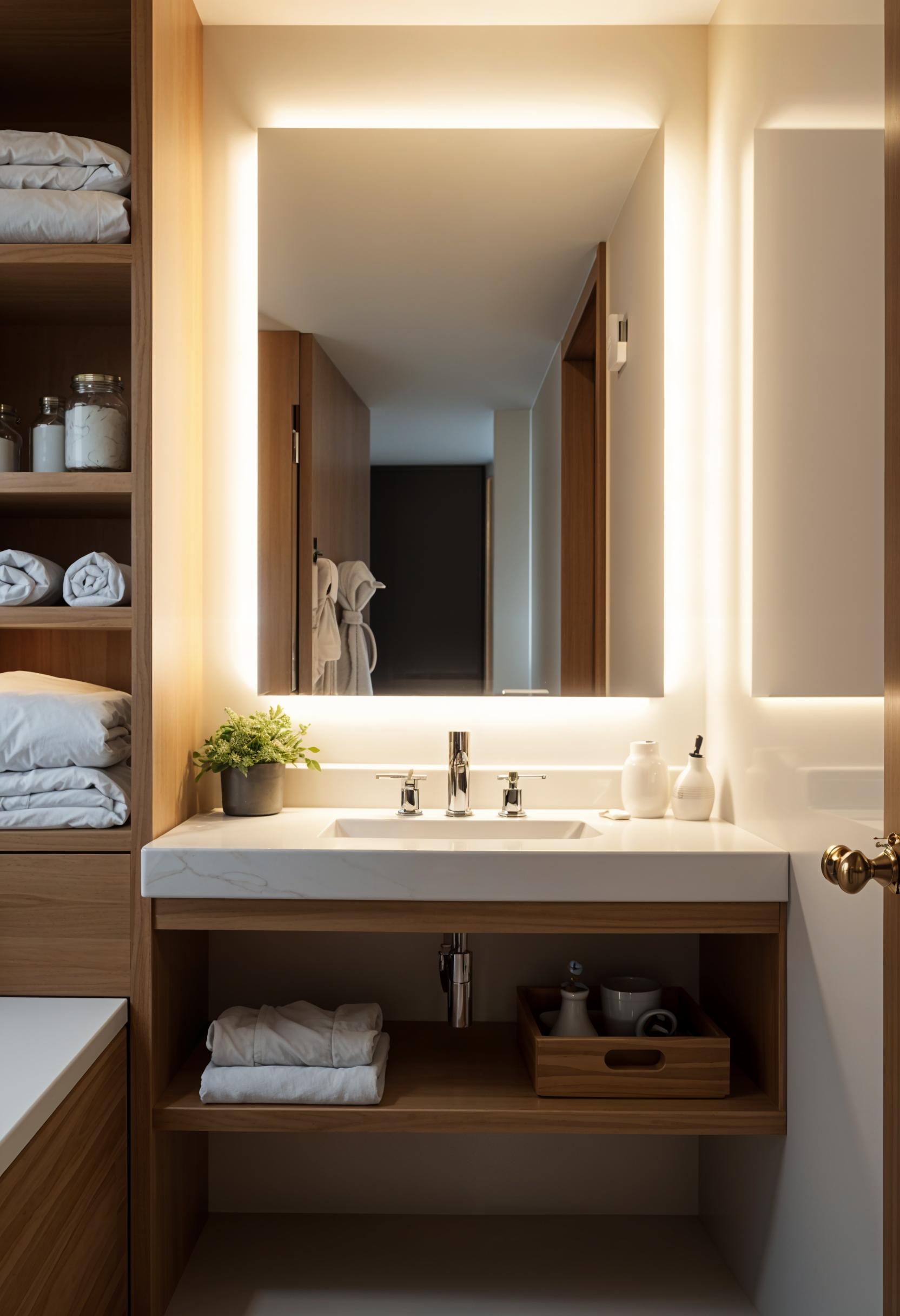 25 Genius tiny bathroom ideas for your makeover 28 9. Versatile illuminated vanity mirror-1
