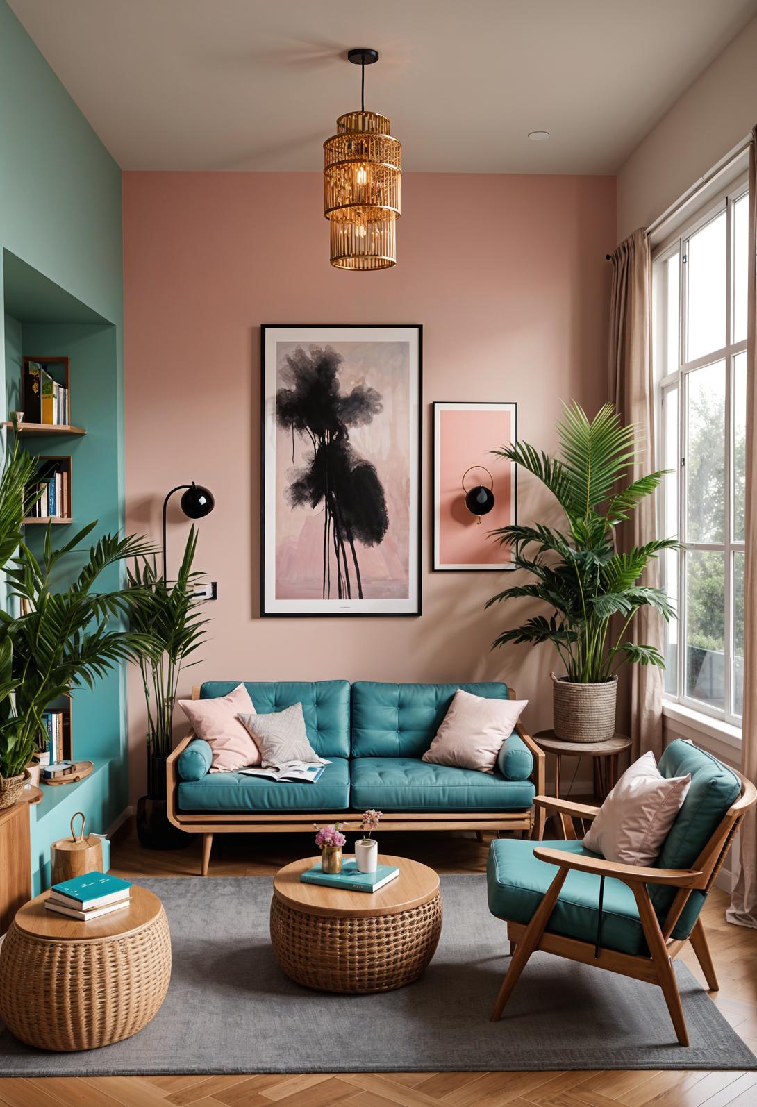 21 Cozy middle of the century modern living room ideas 26 8. Versatile Wicker and Leather Lounge-2
