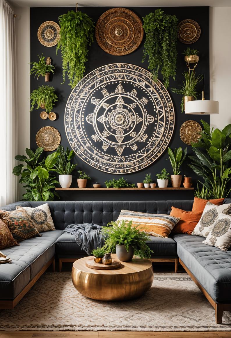 45 Chic & Modern Boho Living Room Ideas To Copy 18 7. Vertical Herb Garden Inspiration-0